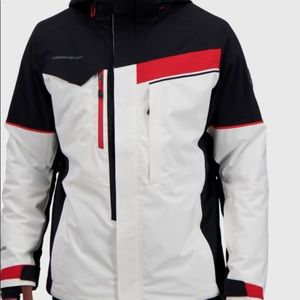 Obermeyer Men’s Kenai Jacket Size L in White/Red/Black NWT